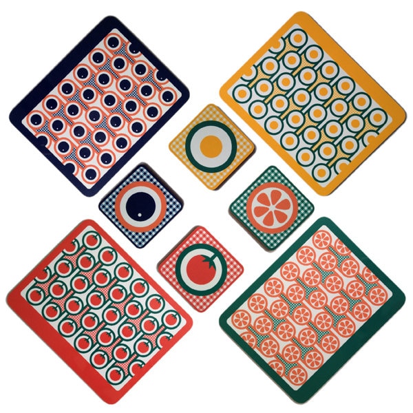 Melamine placemat coaster sets of 4 placemats & 4 coasters - English Breakfast patterns
Seller details