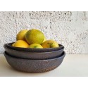 Black Ceramic Bowl,handmade textured ceramic