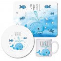 Children's tableware set personalized with name / breakfast board children's plate and cup with name / whale 1
Seller details