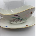 Heinrich H&C Selb Bavaria Sommer Wild Grass Butterflies Sauce boat, attached underplate and Oval Serving Bowl
