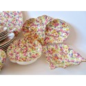 Vintage 40s 50s James Kent Fenton DuBarry Made in England Chintz Floral Du Barry China Dishes Teapot Serving Plates Teacups Bowls Creamer