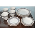 Vintage 16 Piece Set  “Four Crown” Japan Monte Carlo Pattern Chinaware