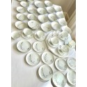 56 Pc. Set, 1960s Bone China, Correct Table Service, Eternal Harvest Gilt Gold Accent, Plates, Bowls, Cups, Saucers, Mid Century Hosting