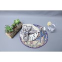 Dining Accessory, Kitchen Decor, Table, Blue Supla, Rug Supla, Washable Placemat, Round Placemat, Decorative Placemat,