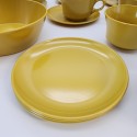 Vintage Allied Chemical Melamine Harvest Yellow Coffee Cups Bowls Plates 24 Ct