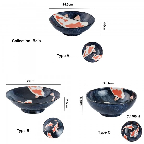 Traditional Japanese Ceramic Tableware with Happy Red Carp Pattern and Handmade
Seller details