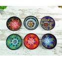 Set of 6 Unique Ceramic Serving Dinnerware Soup Bowls Mixing Embossed Dishes Breakfast Salad Cornflakes Handmade Pottery Dish Gift
