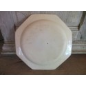 Antique circa 1850 earthenware dinner White/cream PLATES PEARL  pattern on the edge stamped CREIL N 9 manufactory