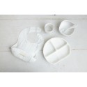 Marble White 6-PIECE Toddler/Baby led Weaning/Feeding set/Kids Tableware set