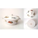 Vintage 60s dishes with vegetables and seafood drawings, German porcelain mid century soup plate, meat plate bowl fireproof dinnerware
Seller details