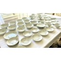 56 Pc. Set, 1960s Bone China, Correct Table Service, Eternal Harvest Gilt Gold Accent, Plates, Bowls, Cups, Saucers, Mid Century Hosting