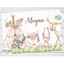 Personalized Children's Placemat, Pink Woodland Animals Personalized Placemat, Toddler Gift, Personalized Gift, Girl Gift, Girl Woodland
Seller details