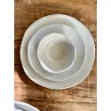 Santa Barbara off-white ceramic plates white dinnerware - silky off-white glaze - cool and clean and inspired by nature SET FOR ONE