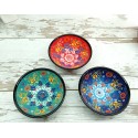 Set of 6 Unique Ceramic Serving Dinnerware Soup Bowls Mixing Embossed Dishes Breakfast Salad Cornflakes Handmade Pottery Dish Gift