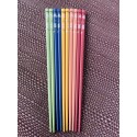 Set of 5 Pairs of Handcrafted Basic Japanese Chopsticks - Bunnies in Pastel Colour