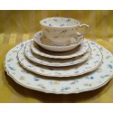 Federal Shape Syracuse China. Pattern: Suzanne. 6 Piece Place settings and individual pieces.