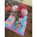 Handmade Easter-Themed Placemat with Thick Stabilizer - Blue, Pink, Yellow, and Purple Polka Dots - Machine Washable