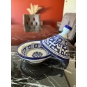 Moroccan dinner service in Fes porcelain: tureen, 4 bowls, 4 plates, 1 tagine, 1 gift glass. Handmade 100% organic