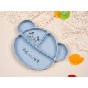 Dinner Plate For Toddler Baby Kids,Personalized Silicone Baby Weaning Set,Engraved Silicone Bib,Cartoon Weaning Set for Toddler Baby Kids