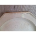 Antique circa 1850 earthenware dinner White/cream PLATES PEARL  pattern on the edge stamped CREIL N 9 manufactory