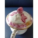 Herend porcelain, pot de creme, lidded cup, purple-gold