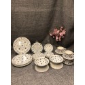 Myott Finlandia Staffordshire Dinner, desert plates, cereal bowls, saucers, mugs, pitcher, tea pots, creamer, salt, pepper shaker