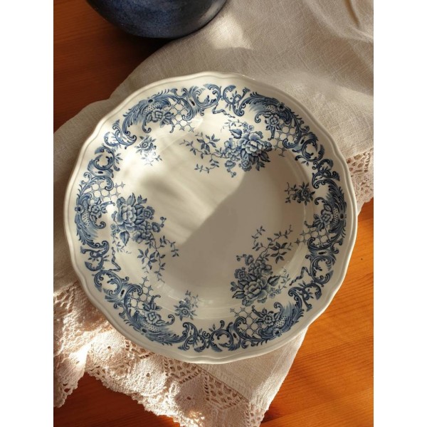 Villeroy & Boch, Valeria series, blue transferware, old series, exclusive tableware, dinner service, antique tableware, dinner plates, soup plates