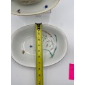 Heinrich H&C Selb Bavaria Sommer Wild Grass Butterflies Sauce boat, attached underplate and Oval Serving Bowl