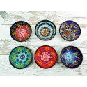 Set of 6 Unique Ceramic Serving Dinnerware Soup Bowls Mixing Embossed Dishes Breakfast Salad Cornflakes Handmade Pottery Dish Gift