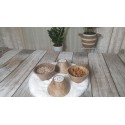Set of 4 mango wood bowls