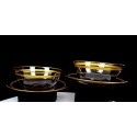 Elegant Glass Gold Laurel Band 4 Piece 1 7/8" Dessert Bowls With Underplate
Seller details