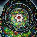 Set of 6 ceramic bowls with eye-catching colors, completely hand-embroidered