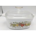 Corning Ware "Spice of Life" A -1 1/2- B - 1 1/2 qt., La Persil La Sauge, Vintage Corning Ware White Pyroceram Vegetable Decal, 2 available