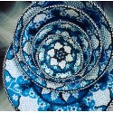 Set of 6 ceramic bowls with eye-catching colors, completely hand-embroidered