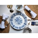 Vintage Blue and White Tableware. Antique Ceramic Plates, Cups & Saucers, Milk Jug and Gravy Boat in Blue/White Floral, Retro, Scenic Design