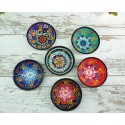 Set of 6 Unique Ceramic Serving Dinnerware Soup Bowls Mixing Embossed Dishes Breakfast Salad Cornflakes Handmade Pottery Dish Gift