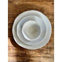 Santa Barbara off-white ceramic plates white dinnerware - silky off-white glaze - cool and clean and inspired by nature SET FOR ONE