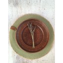 Green placemats set of 4 & bread basket coasters set for dinning table jute placemats bread bag coaster set housewarming gift table decor