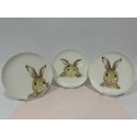 Bunny Plates Set of 3 Dessert /  Appetizer 6" Plates Easter from Potter's Studio