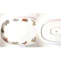 Vintage 60s dishes with vegetables and seafood drawings, German porcelain mid century soup plate, meat plate bowl fireproof dinnerware
Seller details