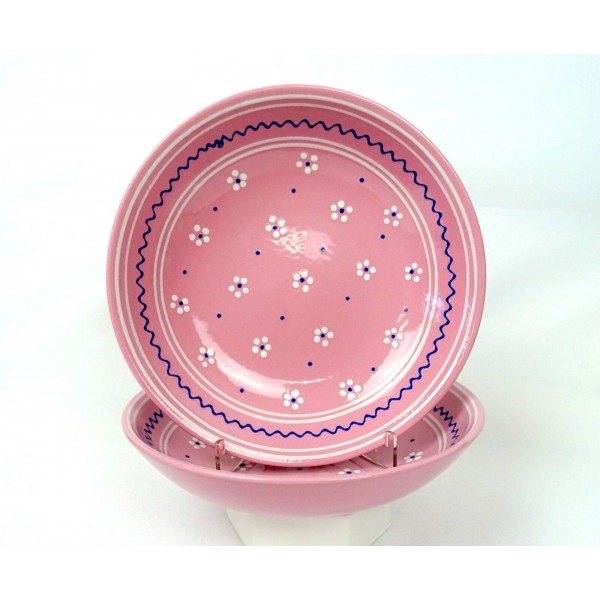 Gmundner Keramik Porcelain Austria 2 Pink Enamel Flowers 8" Soup Bowls
Seller details