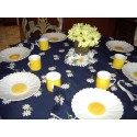 EASTER Lunch French Daisy Plates with Embroidered Tablecloth/Napkins and Centerpeice Item #TD 101 Dinnerware Sets