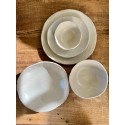Santa Barbara off-white ceramic plates white dinnerware - silky off-white glaze - cool and clean and inspired by nature SET FOR ONE