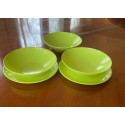 Vintage Melamine Dishes, 2 Small Bowls with 3 Small Plates, Lime Green Dishes - Egg not included!