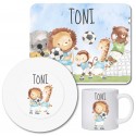 Children's tableware set personalized with name / breakfast board children's plates and cups with name / football
Seller details