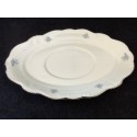 Johann Haviland BLUE GARLAND Gravy Boat And Under Plate ~Bavaria (Backstamp) Pretty Discontinued Petite Blue Rose Pattern With Platinum Trim