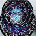 Set of 6 ceramic bowls with eye-catching colors, completely hand-embroidered