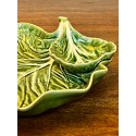 Bordallo Pinheiro Green Cabbage Plates | Chip & Dip | Double Salt Dip