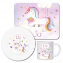 Children's tableware set personalized with name / breakfast board children's plate and cup with name made of melamine / unicorn 2
Seller details