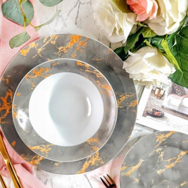 Grey & Gold Marble - 18pc Dinner Set - Ceramic Porcelain China | Dinner Set 6 | Dinner Party | Dinner Service | Dinner Table | Dinnerware
Seller details